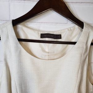 The Limited Cream Herringbone Tank Dress womens XS Knee Length Stylish
